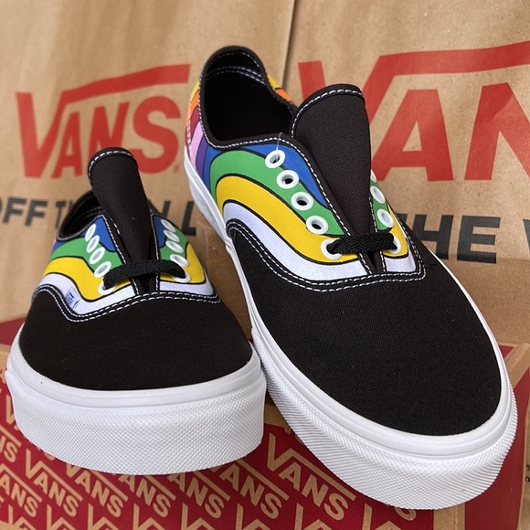 Vans Authentic Fefract Black/True White/Multi Men’s - Picture 8 of 16